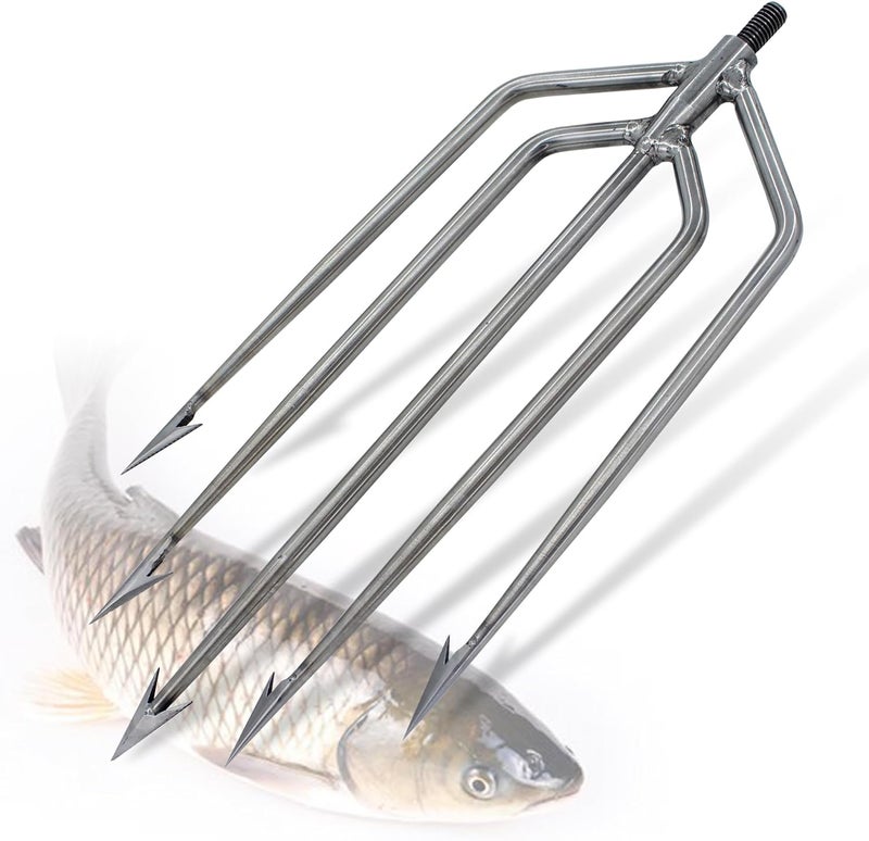 Dutiplus Large Fishing Harpoon 1~11 Prong Barded Stainless Steel Hunting Fish Gig Gaff Fork Hook with 8mm Screw for Catching Big Fish Mole Big Bullfrog - Image 1